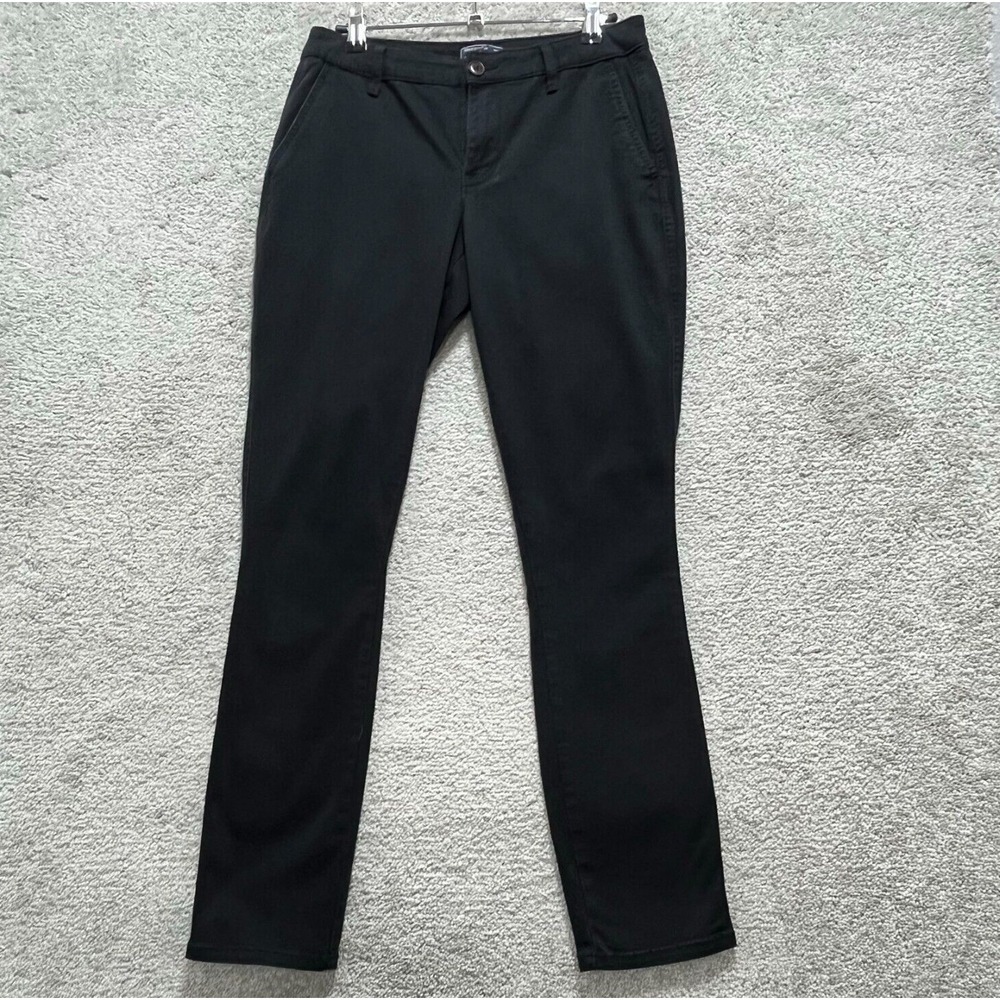Abercrombie & Fitch Pants‎ Women's 26 Black Chino High Rise Straight Leg Cotton